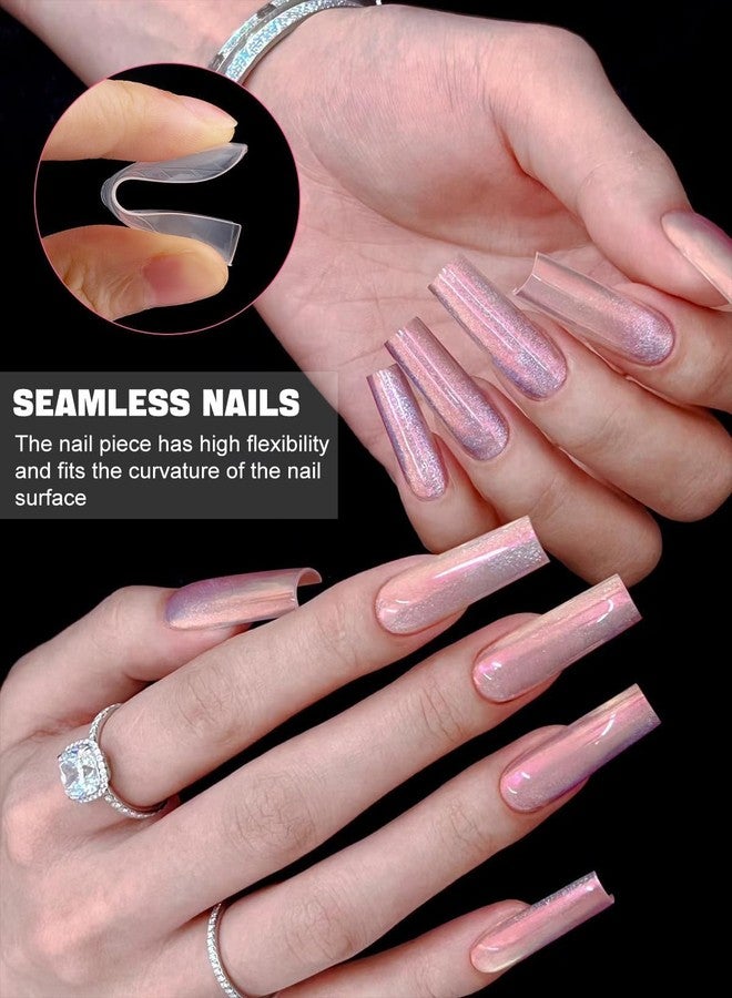 EBANKU 120Pcs Matte Dual Nail Forms, Clear Poly Gel Nail Molds Square Full Cover Coffin Nail Tips Extension Forms 12 Sizes for Gel Manicure Nail Art Design Salon&DIY - Image 2